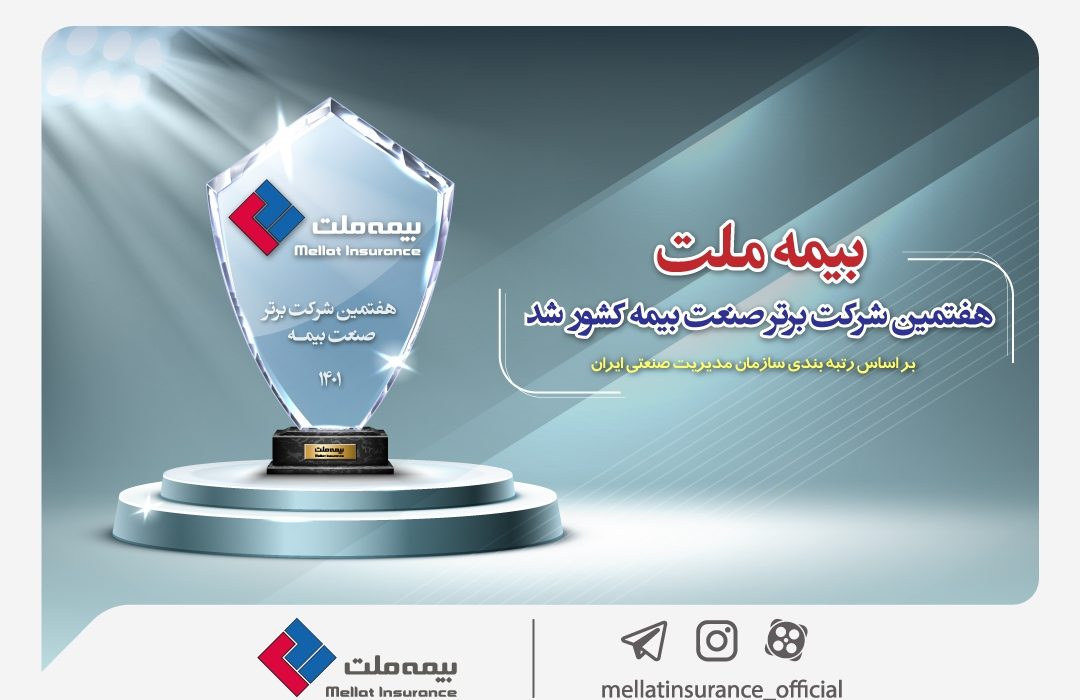 بر اساس رتبه‌بندی سازمان مدیریت صنعتی ایران؛ بیمه ملت هفتمین شرکت برتر صنعت بیمه کشور شد