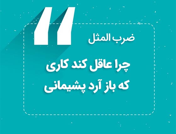 چرا عاقل کند کاری که باز آرد پشیمانی