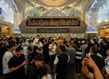 ضریح حرم امام علی (ع) سیاهپوش شد +عکس و فیلم