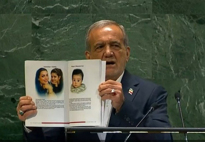 پزشکیان تصاویر شهدای جنگ 12 روزه را در سازمان ملل به‌دست گرفت